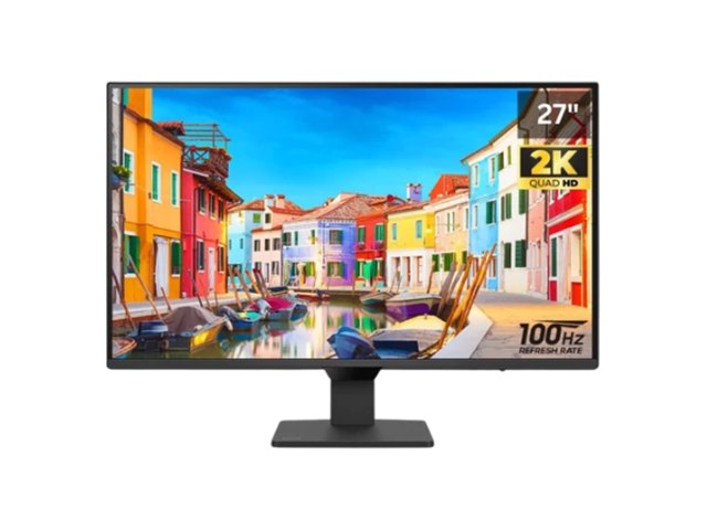 A BenQ GW2790Q 27-inch monitor on a wide stand, seen from the front.